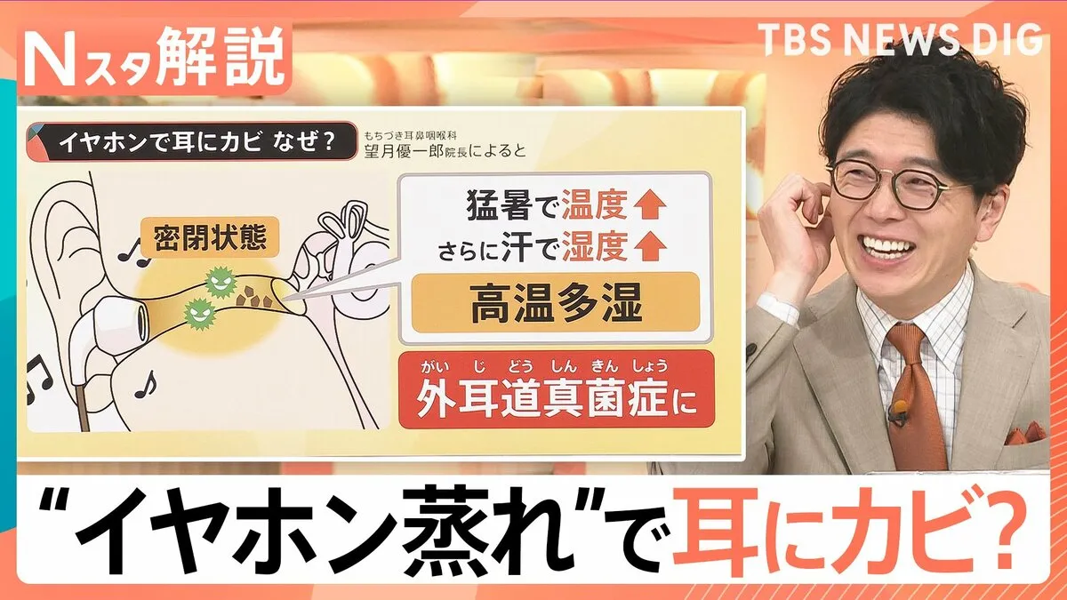 “イヤホン蒸れ”で耳にカビ？悪化すると難聴も…　蒸し暑い今こそ注意したい、身近に潜むカビ【Nスタ解説】