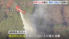 神奈川・日向山の山火事　消化活動再開するも延焼中　群馬・妙義山でも自衛隊による散水続く　これまでに約30万平方メートル焼ける