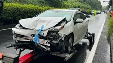 トラック含む8台玉突き事故 5人軽傷　最初に衝突の運転手は車を乗り捨て逃走 ひき逃げ事件として行方捜す　横浜市旭区