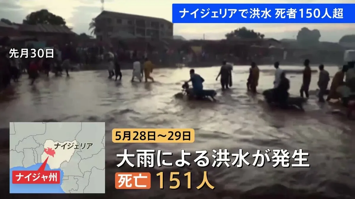 ナイジェリア西部で大雨洪水、死者151人　土砂で建物崩壊　大統領「誰ひとり取り残さぬ」と救助表明