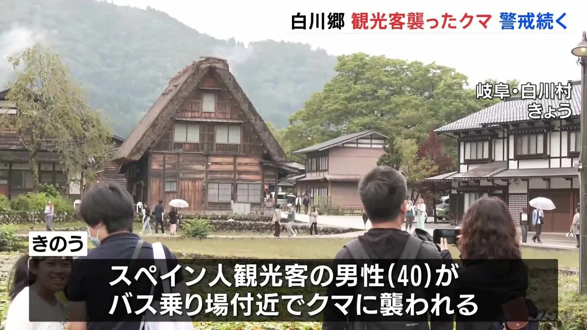 岐阜・白川郷にクマ出没 観光客を襲撃　スペイン人男性が右腕ひっかかれる