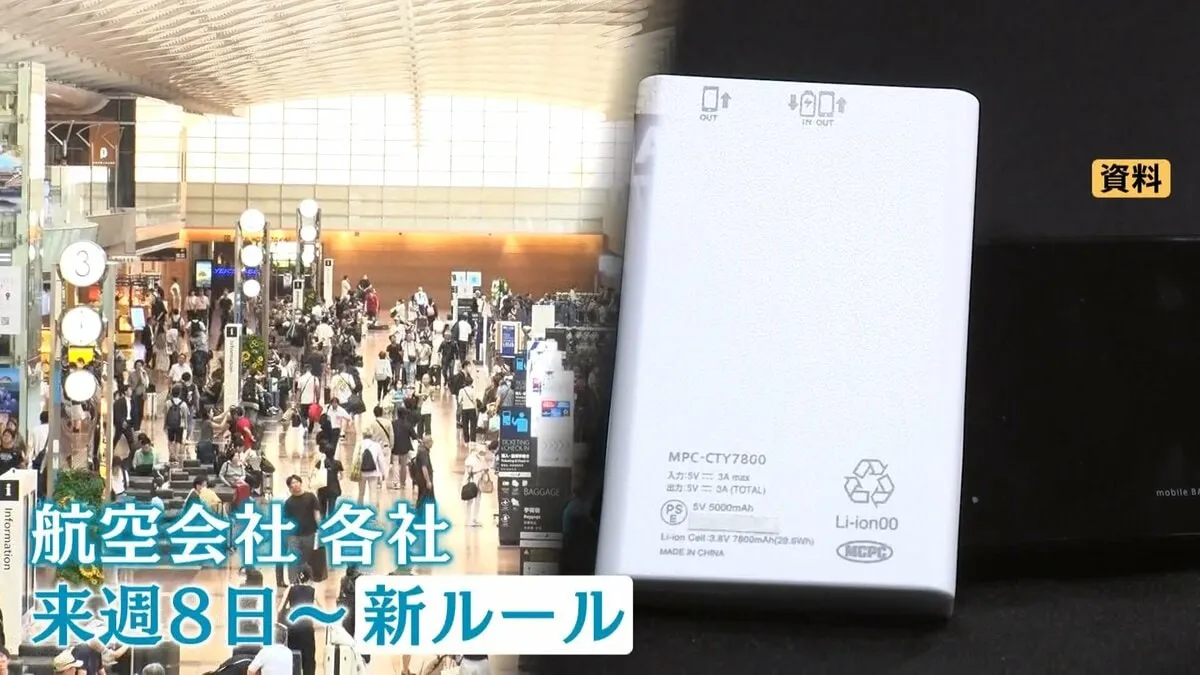 モバイルバッテリー 飛行機内の荷物棚もNGに！目の届く場所で管理を 相次ぐ火災受けルール変更