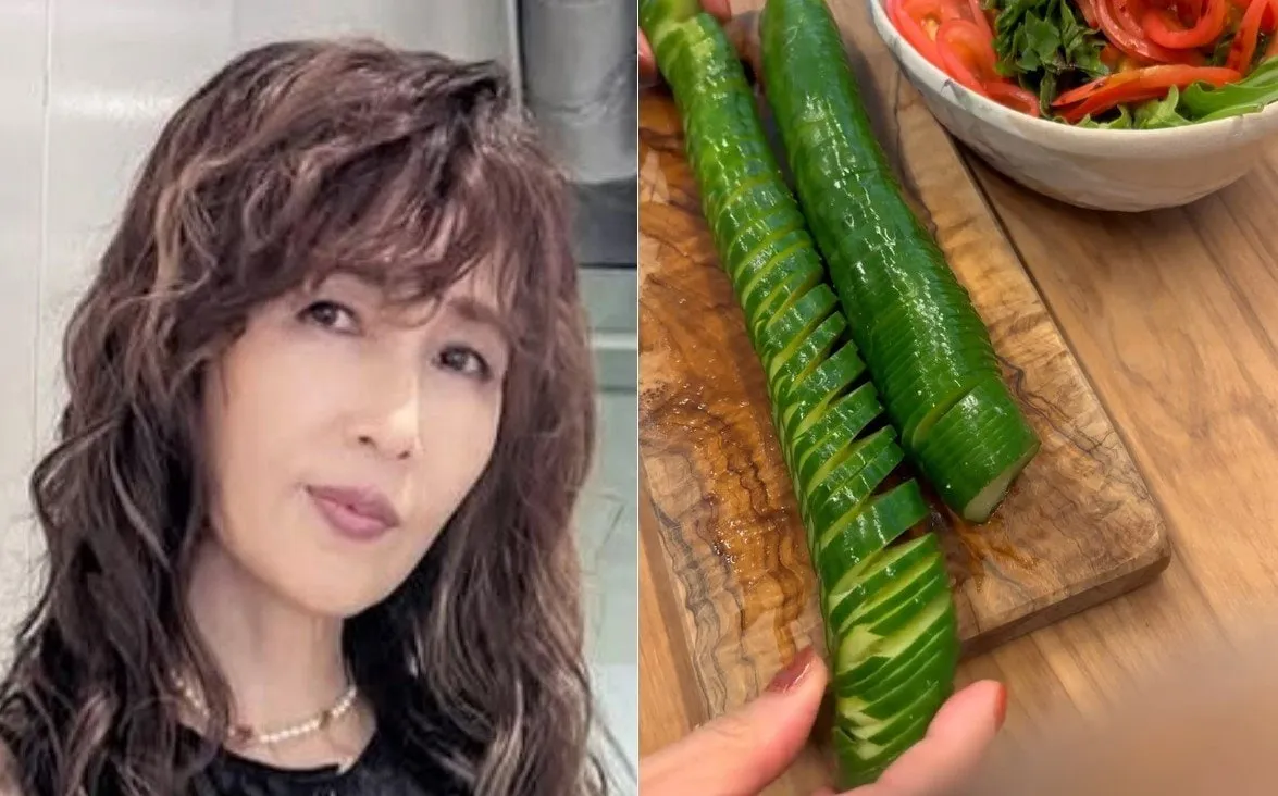 【 工藤静香 】 「伸びるきゅうり!」 作成動画を公開 「切り方を紹介して欲しいと言う声が多かったので」