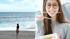 【 斎藤恭代 】ビーチに水着でバックショット＆焼きそばスマイル「夏始まるらしい」　フォロワー反響「こういうのがイイ」「夏女だね」