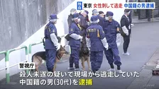 【速報・独自】逃走中の中国籍の30代男を逮捕　30代女性が胸や背中など複数か所を刃物のようなもので刺される　東京・高田馬場