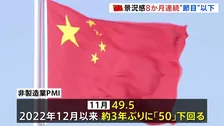 中国11月の景況感が49.2 “景気判断の節目”を8か月連続で下回る　「非製造業PMI」節目割れは約3年ぶり　需要の低迷が深刻化