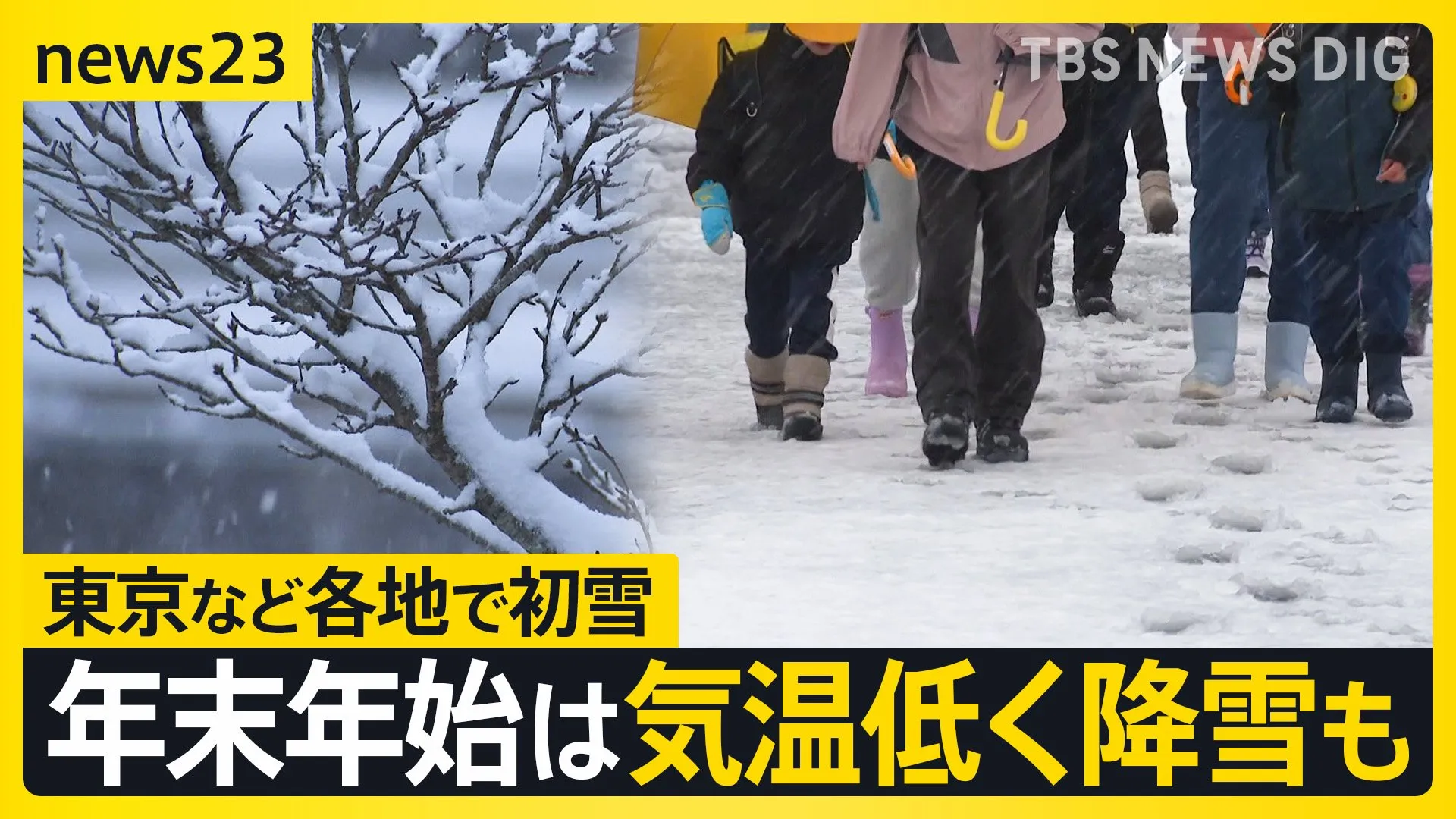 「寒くて凍えちゃいそう」東京都心・近畿など各地で初雪観測　寒さはクリスマス前後に和らぐ見込みも　年末年始は日本海側中心に降雪多くなる見通し【news23】