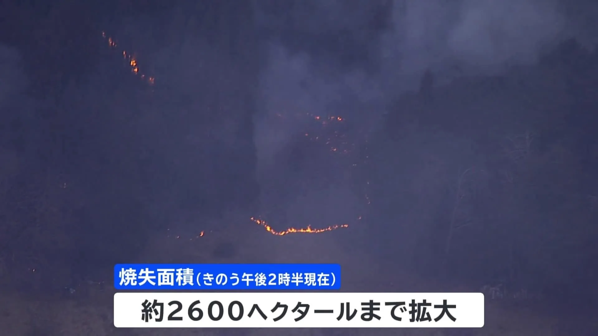 岩手県大船渡の山林火災発生から1週間　きょうは昼から雨の見込み