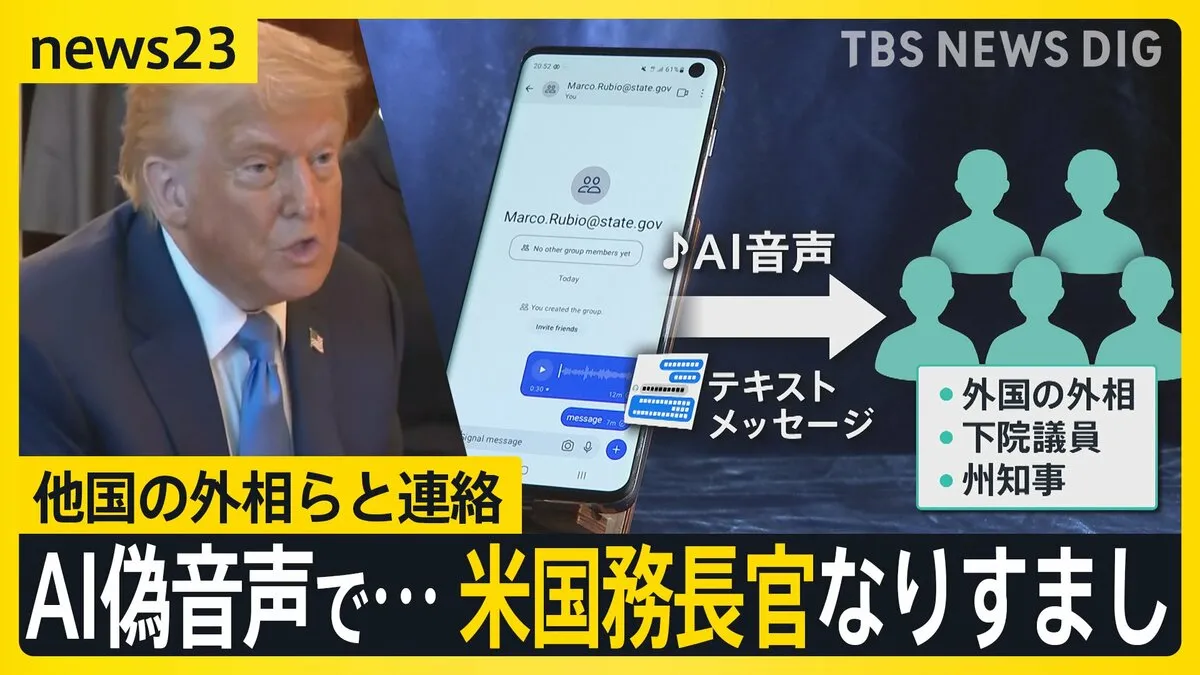 日本→アメリカ関税25％「8月開始」をトランプ氏が明言　AIの偽音声でルビオ国務長官になりすましも…他国の外相らと連絡【news23】