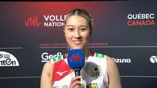 チーム最多20得点の佐藤淑乃、カナダラウンド最終戦へ「一番いいバレーボールをできたら」【試合後コメント】