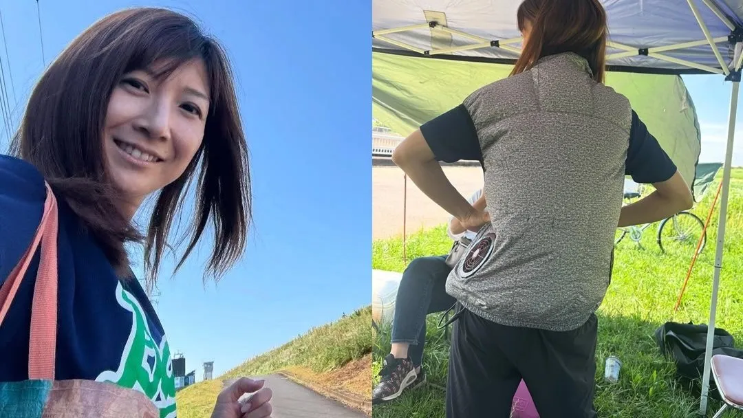【 根本美緒 】「涼しい」「すごいなファンベスト」 “空調服” を試して感心「#野球母 にオススメ」　連日の猛暑に「暑さ対策を皆様是非」