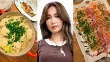 【 工藤静香 】 彩り豊かなカルパッチョ＆温かい鶏団子スープ披露　愛犬ビビの愛らしい姿に「めちゃくちゃ可愛い」