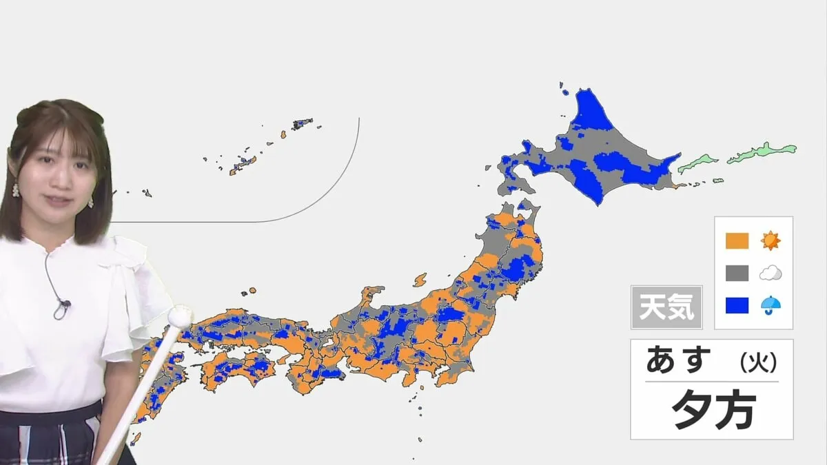 【25日・26日の天気】東京は8日連続35℃以上の猛暑日　京都で記録的短時間大雨情報も　あすも暑さ・天気急変に注意　北日本ではあす～大雨のおそれ