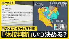 「休校」判断は前日？当日？ 自治体で分かれる対応　全国4600校超が休校・短縮　学童も受け入れ早めて対応「すごくホッとした」【news23】