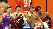 池江、大橋、竹原、池本が3大会連続の銀メダル　混合4×100mメドレーリレー【アジア大会】