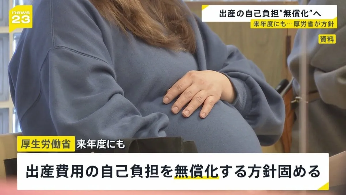 来年度にも出産費用の自己負担を無償化する方針　「出産育児一時金」の増額検討か　厚生労働省