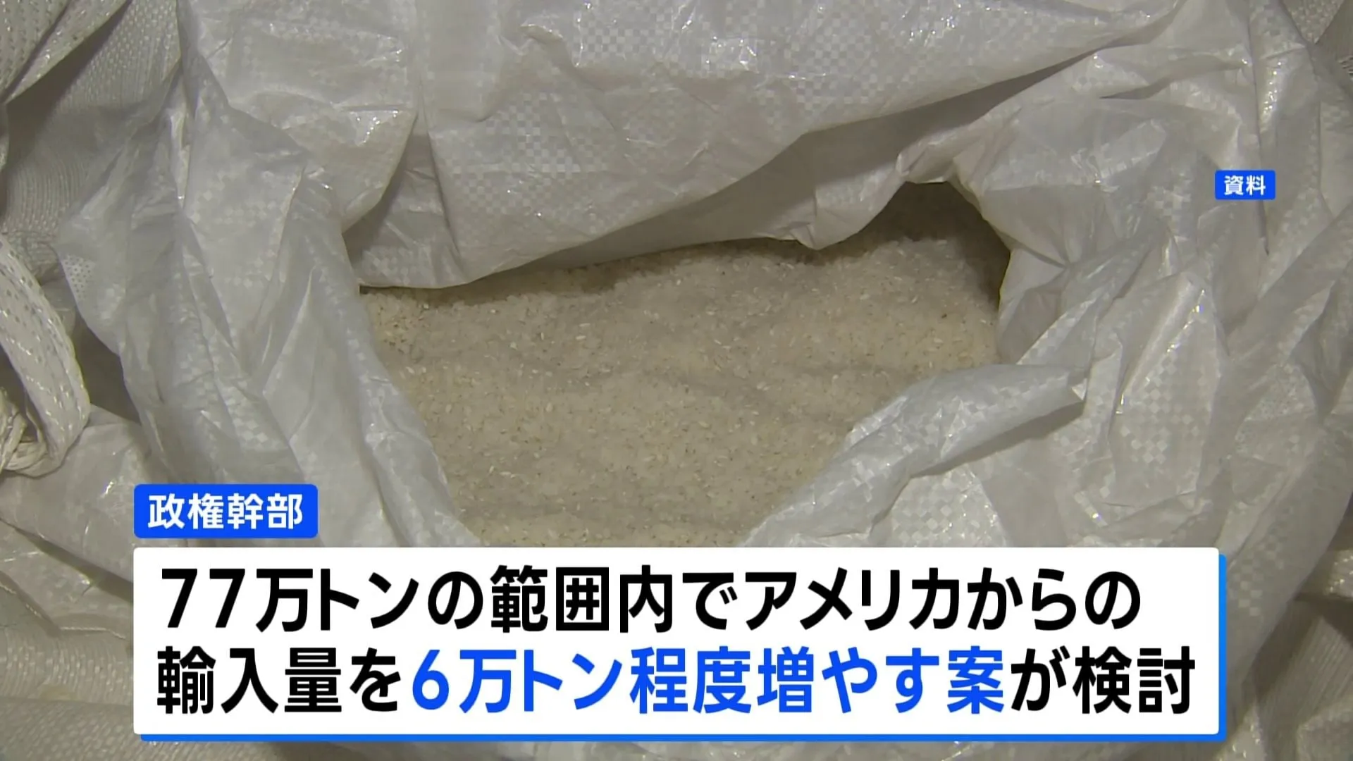日米関税交渉　アメリカ産コメの輸入拡大を検討　無関税の枠内で6万トン程度増やす案が浮上