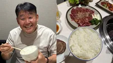 【 花田虎上 】　焼肉を堪能　「たん塩　はらみ、ライス大」「久しぶりの山盛りのご飯」　家族で幸せいっぱいの夕食
