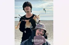 【 脳出血で療養中 】　清原翔さん　「遠藤来てくれた！」　俳優・遠藤史也さんと笑顔ショット　「PRINCE OF LEGEND」で共演