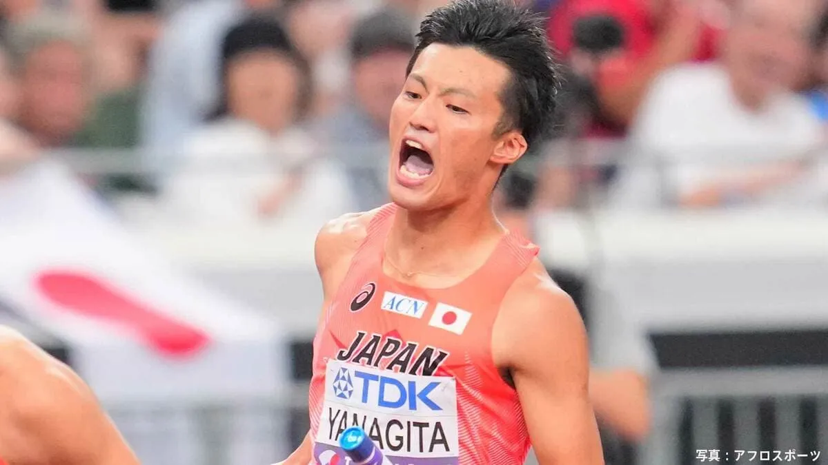 男子4×100mリレー、日本が2組3着で決勝進出！快走の栁田「しびれました」3走桐生→アンカー鵜澤で逃げ切る【世界陸上】