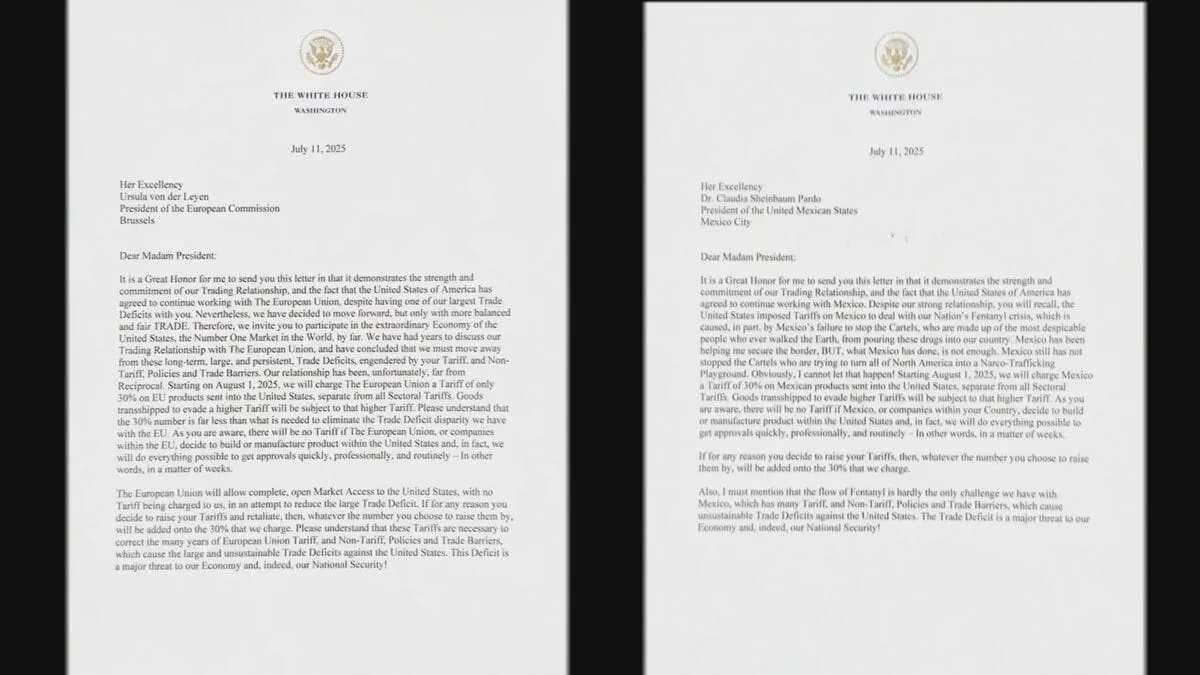 【速報】トランプ大統領「EUとメキシコに30%の関税」手紙公開、合意近いとみられたEUとは最終的な調整がつかなかった模様