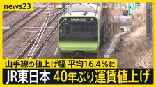 山手線の値上げ幅は平均16.4％に…JR東日本が40年ぶり運賃改定　負担軽減に「オフピーク定期券」【news23】