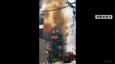 大阪・道頓堀近くで火災 飲食店入る建物など4棟に延焼中　けが人・逃げ遅れの情報なし