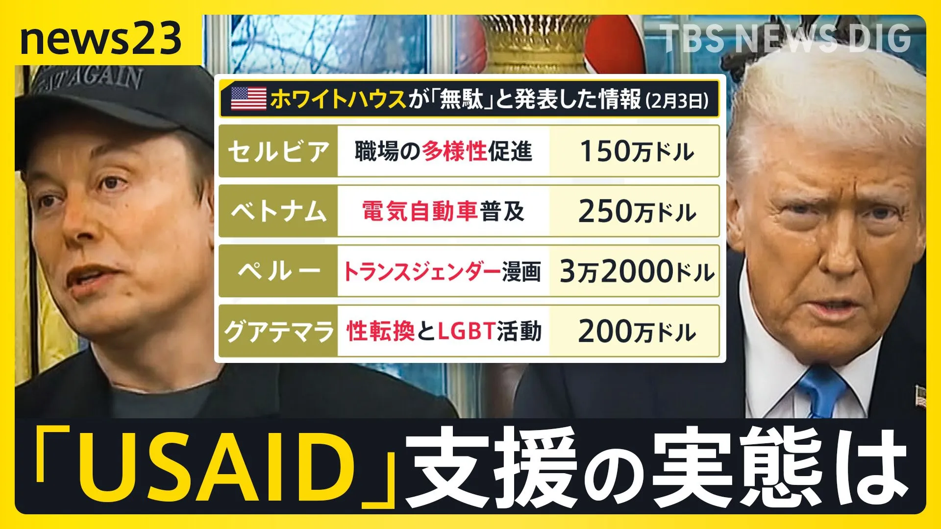 政府のムダ削減進めるマスク氏が目の敵に…「USAID」とは？東日本大震災では日本にも支援 「陰謀論」との指摘も【news23】