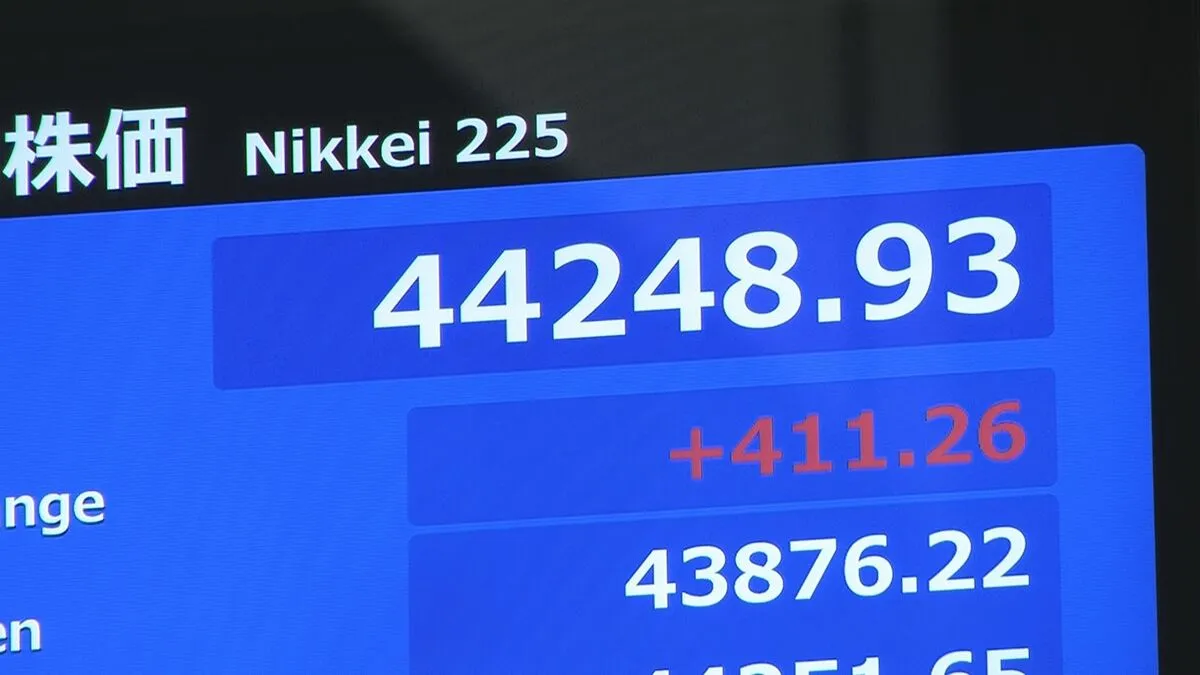 【速報】日経平均株価再び取引中の最高値更新　2日ぶりの更新