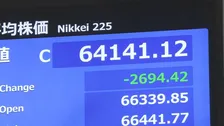 【速報】日経平均株価の終値2694円安の6万4141円 一時4100円以上の大幅下落