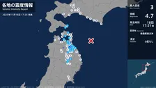 青森県で最大震度3の地震　青森県・五戸町