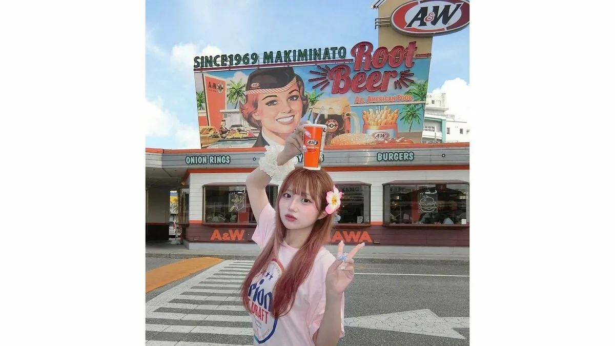 【辻希美・長女】希空　「ずっと行きたかったハンバーガー屋さん行けた」　沖縄の名物A&Wで念願叶う　夏の沖縄で思い出作り