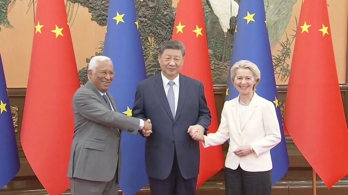 中国の習近平国家主席がEU首脳と会談　経済分野の協力関係強化で一致　アメリカに対抗する狙いも