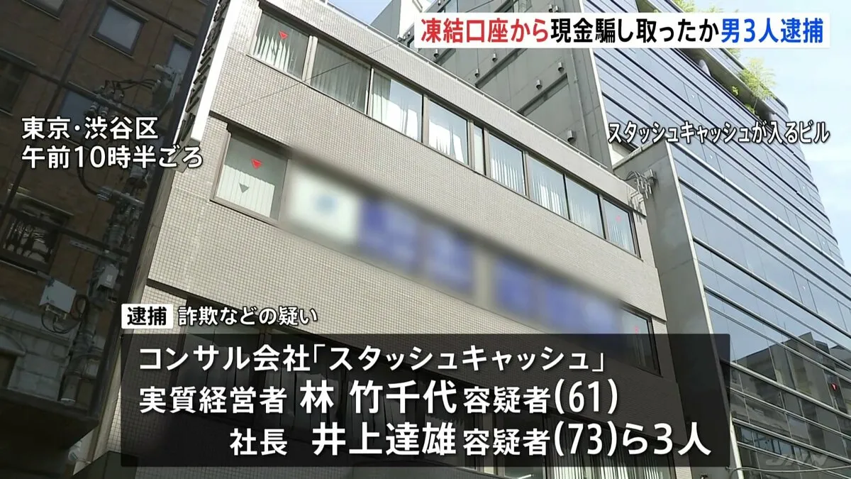 詐欺の被害金が入る凍結口座に強制執行させ約610万円を詐取か 男3人を逮捕　不当な強制執行繰り返された可能性　警視庁
