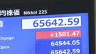 日経平均株価、一時1500円超の値上がり　先週末の2600円超安からの買い戻しで
