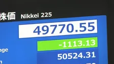 【速報】日経平均株価　一時1100円超の下落　5万円台割れ