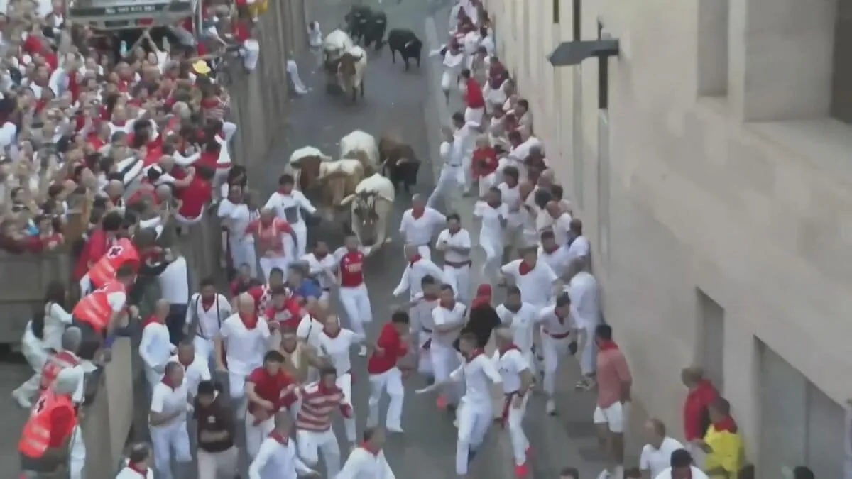 スペイン北部「牛追い祭り」 今年も始まる