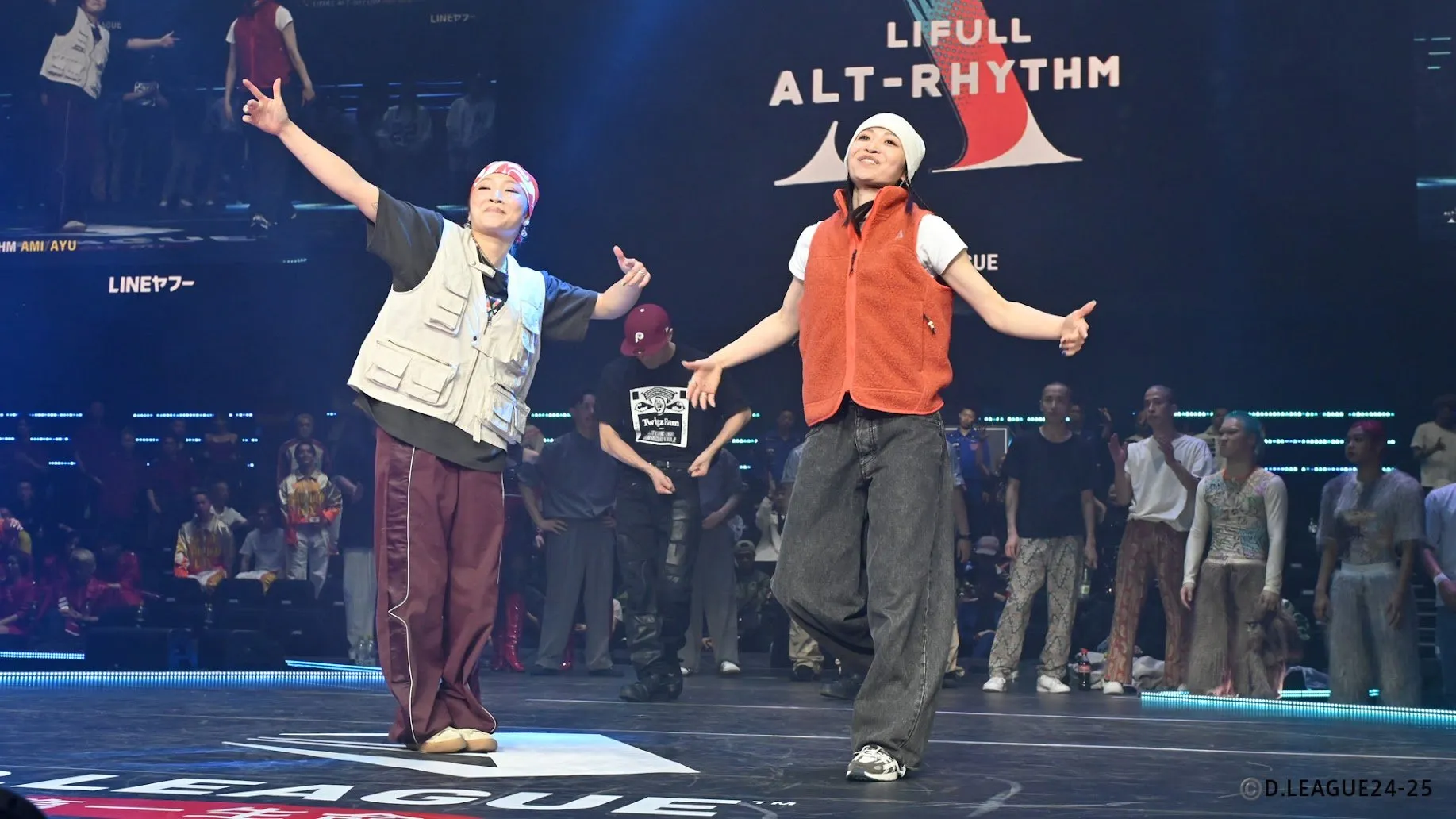 パリ五輪ブレイキン金メダルのAMIがDリーグ初参戦、特別ラウンドで姉・AYUとのパフォーマンスを披露