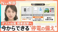 朝と夜「W台風」時間差で関東直撃へ　大荒れ警戒 雨はいつ？どこで？“停電の備え”できること【Nスタ解説】
