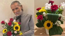 【片岡鶴太郎】花を抱え笑顔「心静かに花と向き合う時間」 フラワーレッスンを体験