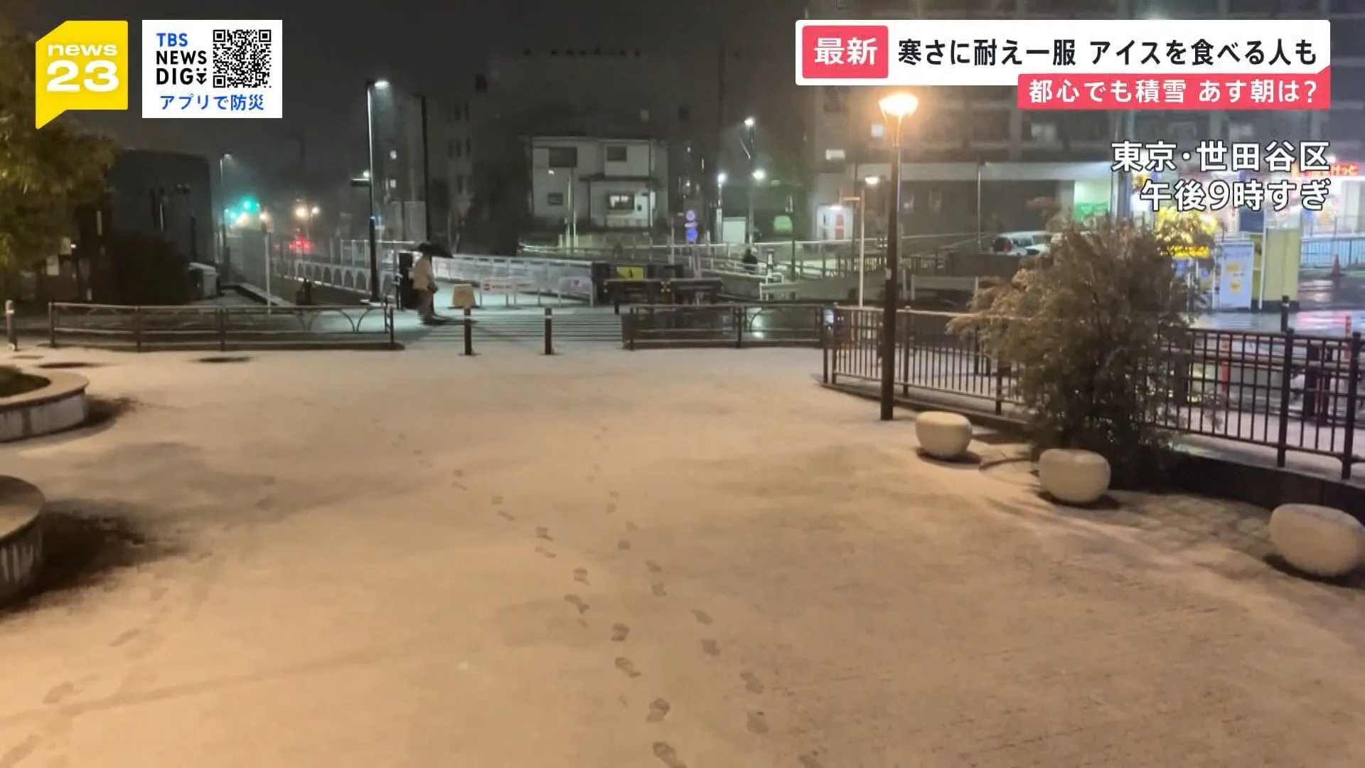 ひと味違う？雪の中での“一服”にアイス… 東京で2日連続の降雪　初めて雪を見た女性「寒くてもうれしい」 高速道路「予防的通行止め」で影響も【news23】