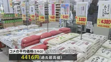 コメ平均価格 5キロあたり4416円で過去最高値を更新　いつ本格的な値下がりに転じるのかは不透明