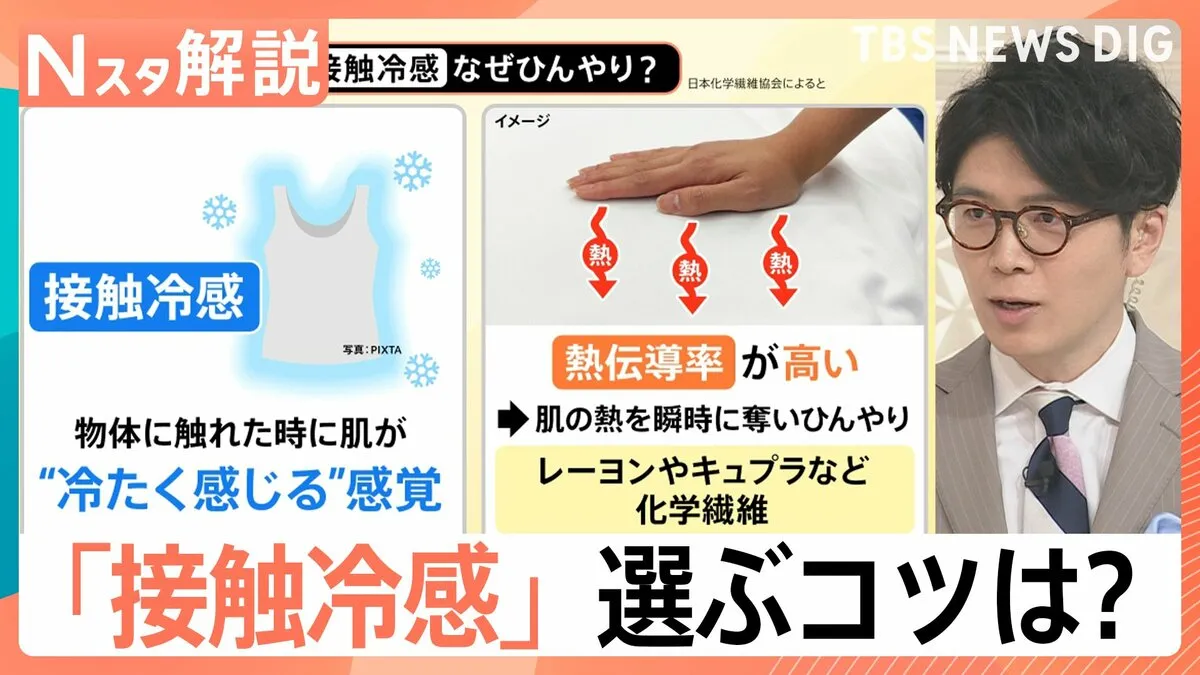 「接触冷感」素材がヒンヤリする理由、長持ちさせる正しい洗濯方法、「吸水速乾」の衣類なども注意【Nスタ解説】