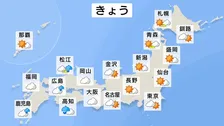 西日本では夜にかけてにわか雨注意　東日本は雲多いものの初夏の暑さ　北日本は晴れ 東北で25℃の夏日も