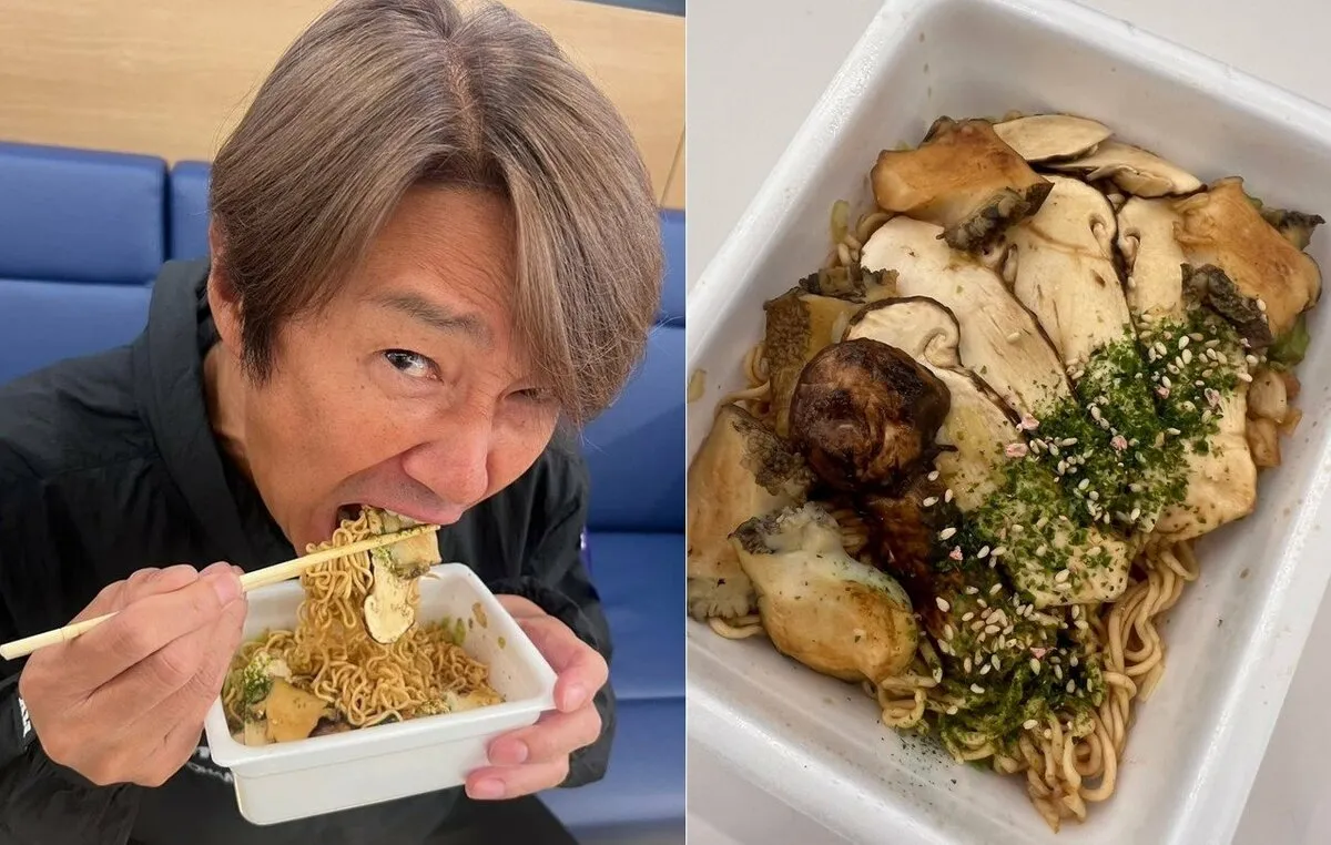 【 近藤真彦 】 「今度は松茸の上にアワビだー！　宇宙一のペヤングだー！」　豪華サーキット飯を公開