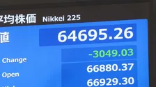 【速報】日経平均株価、一時3000円以上値下がり　米金利高に警戒感で半導体株安受け