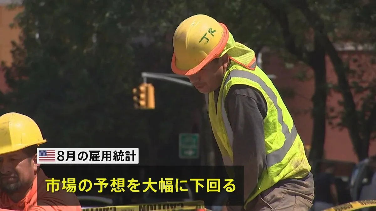 8月の米雇用統計 市場予想を大きく下回る　FRBが利下げに踏み切るとの見方 さらに強まる