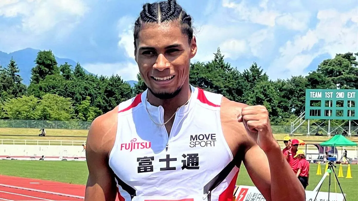 男子400m 中島佑気ジョセフが44秒84！世界陸上参加標準記録突破 ゴール後「よーし！」と絶叫しガッツポーズと歓喜