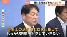 食料品の消費税減税“来年4月から2年間1％の方針”を大筋了承 財源めぐり「ツケは次の世代に回ってくる」との懸念の声も　自民・合同会議