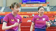 世界ランク1位、卓球女子“みわひな”ペアが勝利！第1Gは2失点のみで圧勝　張本が強烈フォアで試合締め「イエーイ！」、笑顔でガッツポーズ【アジア大会】